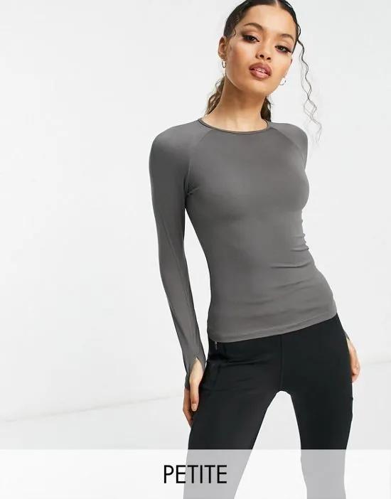 Petite icon long sleeve slim-fit top