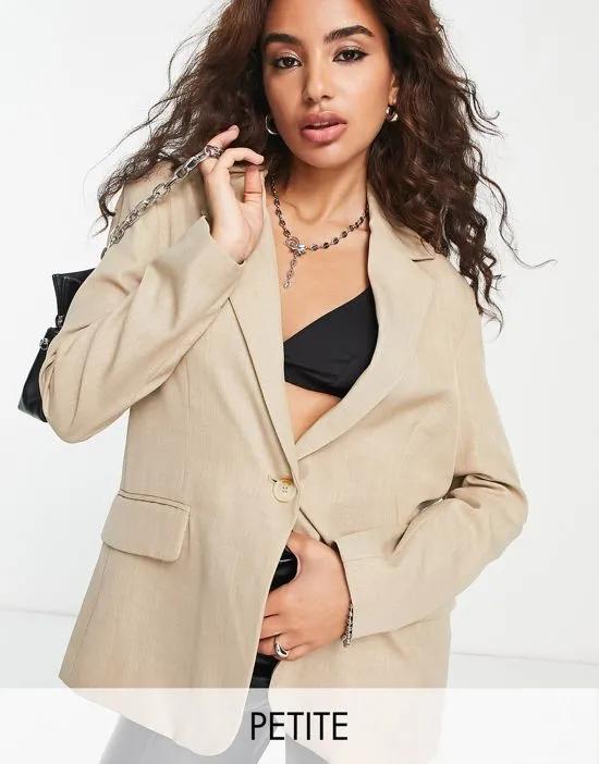 Petite oversized blazer in Camel