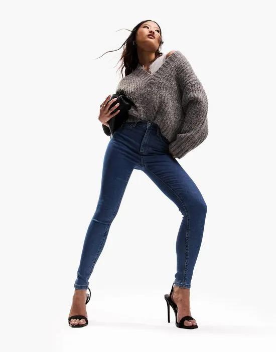 Petite skinny jeans in mid blue