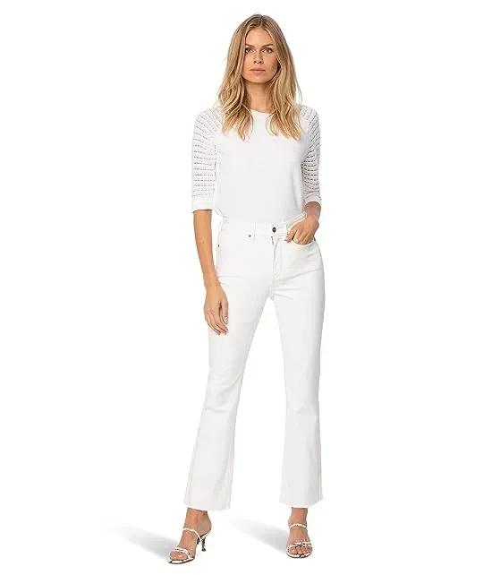 Petite Slim Bootcut Ankle w/ Fray Hems in Optic White