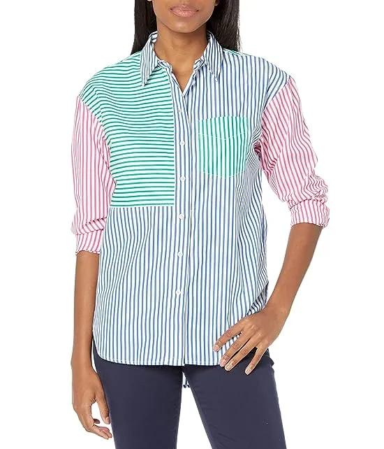 Petite Striped Cotton Broadcloth Shirt