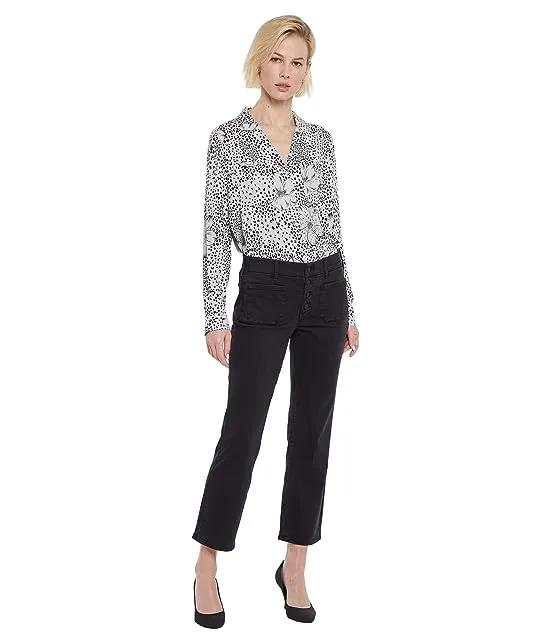 Petite Waistmatch Marilyn Straight Ankle Pants in Trinity