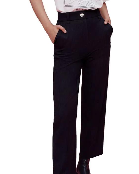 Pilena Pinstriped Straight Leg Pants
