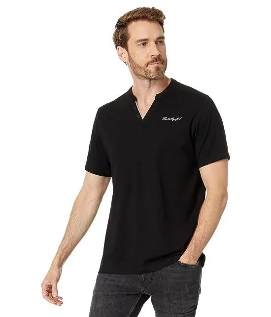 Pima Henley with Embroidered Signature Logo on Chest