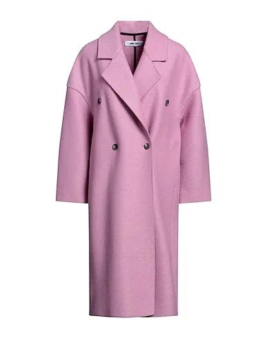 Pink Boiled wool Double breasted pea coat