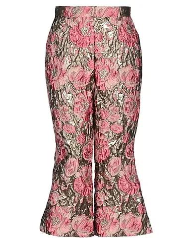 Pink Brocade Cropped pants & culottes