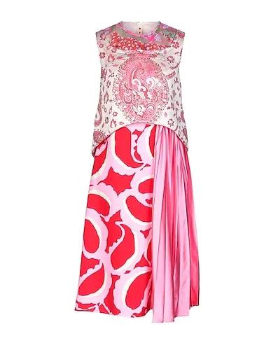 Pink Brocade Midi dress
