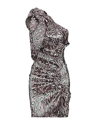 Pink Brocade One-shoulder dress