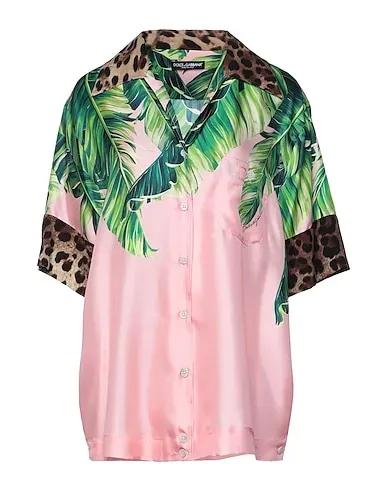 Pink Cotton twill Floral shirts & blouses