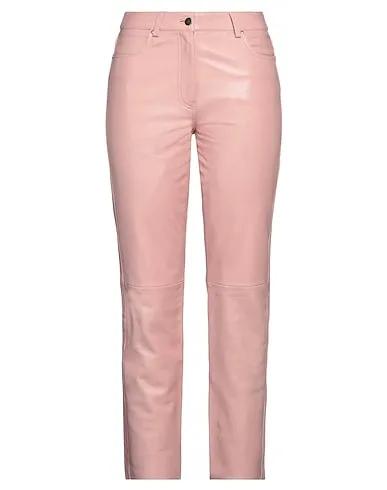 Pink Leather Casual pants