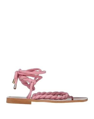 Pink Leather Flip flops
