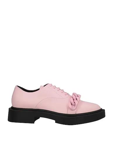 Pink Leather Laced shoes