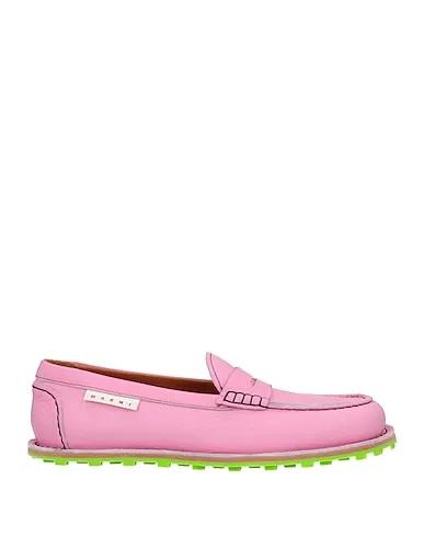 Pink Leather Loafers