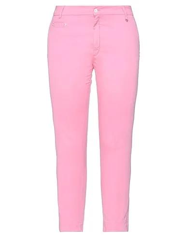 Pink Plain weave Casual pants