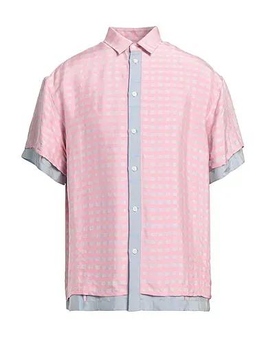 Pink Plain weave Checked shirt