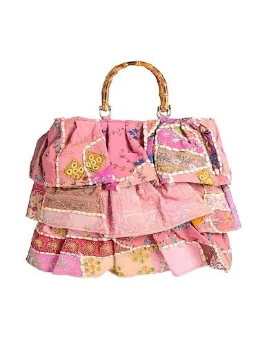 Pink Plain weave Handbag