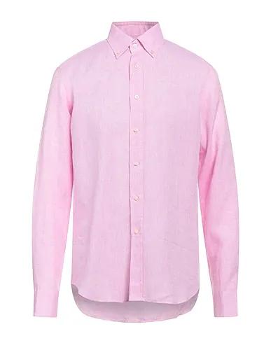 Pink Plain weave Linen shirt