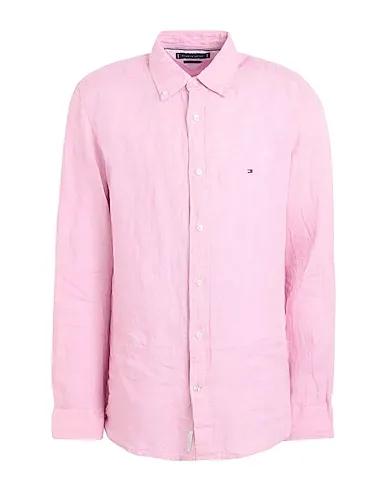 Pink Plain weave Linen shirt