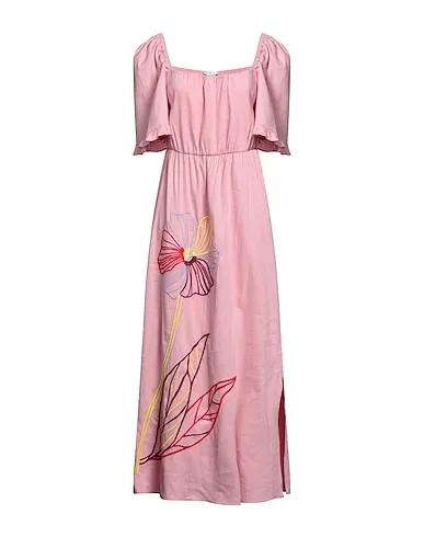 Pink Plain weave Long dress