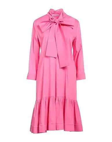 Pink Plain weave Midi dress