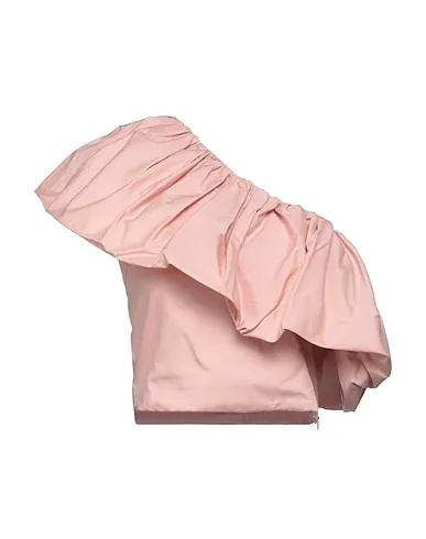 Pink Plain weave One-shoulder top