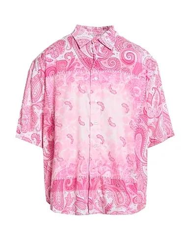 Pink Plain weave Patterned shirt