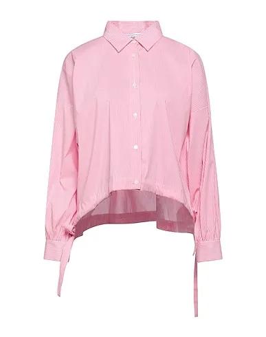 Pink Plain weave Patterned shirts & blouses