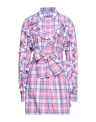 Pink Plain weave Shirt dress
