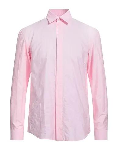 Pink Plain weave Solid color shirt