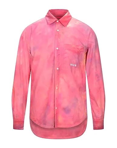 Pink Plain weave Solid color shirt