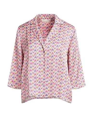 Pink Satin Floral shirts & blouses