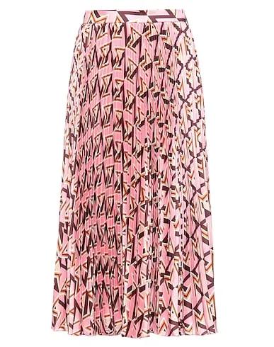 Pink Satin Midi skirt