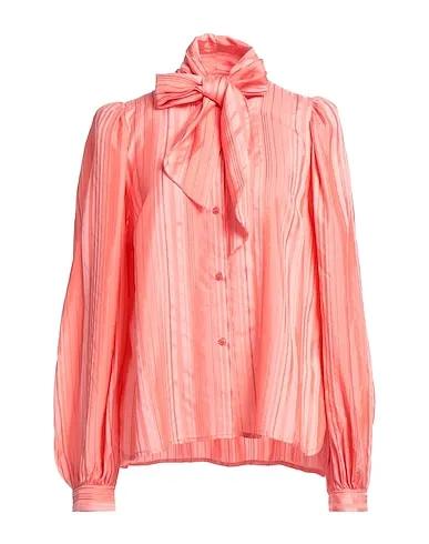 Pink Satin Shirts & blouses with bow