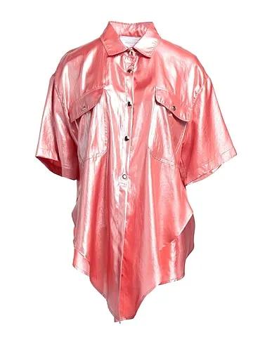 Pink Satin Solid color shirts & blouses