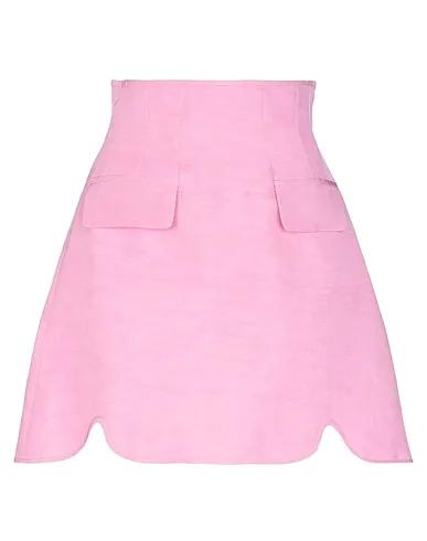 Pink Silk shantung Mini skirt