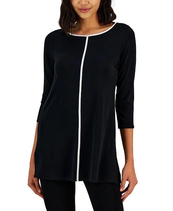 Pipe-Trim Tunic Top, Created for Macy's