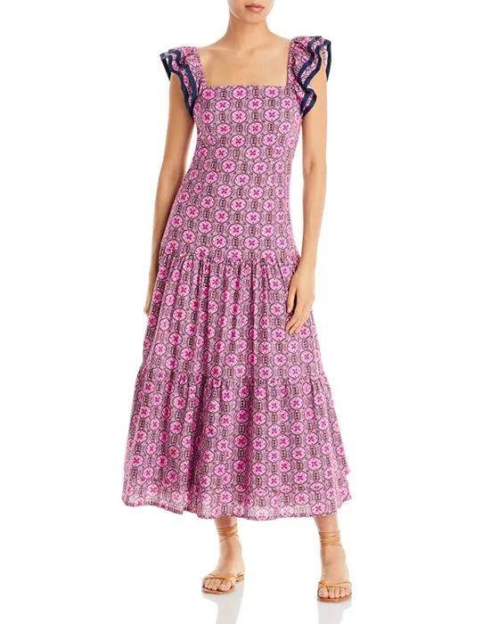 Pippa Printed Cotton Midi Dress