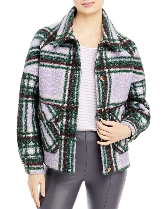 Plaid Faux Sherpa Jacket 