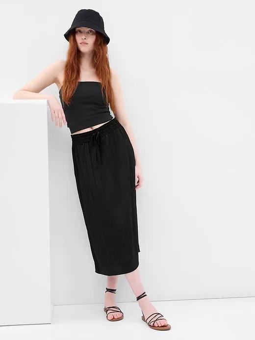 Pleated Midi Skirt
