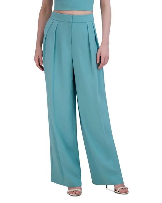 Pleated Wide Leg Pants