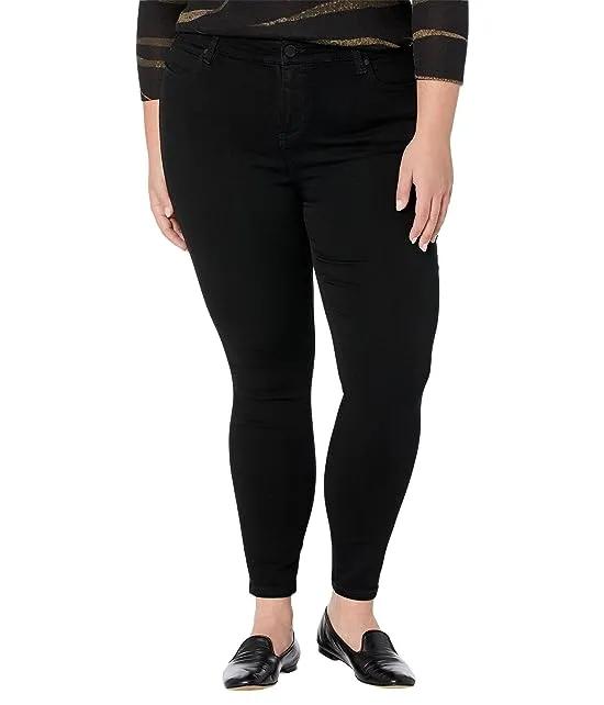 Plus Size Abby High-Rise Ankle Skinny Jeans 28" in Black Rinse