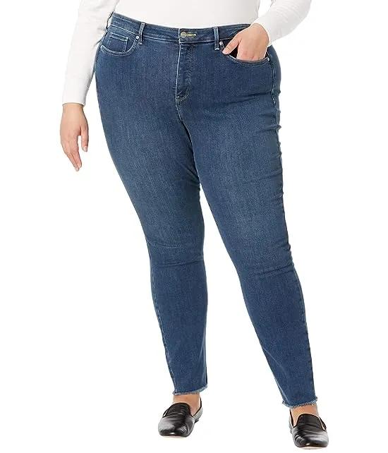 Plus Size Alina Legging Jeans with Fray Hem in Clean Reverence 1
