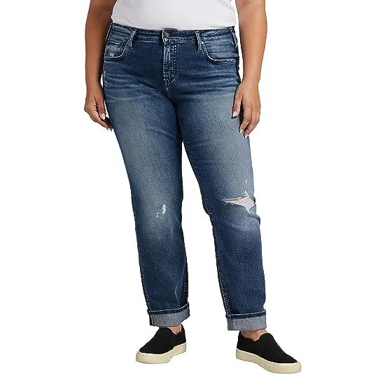 Plus Size Boyfriend Mid-Rise Slim Leg Jeans W27170SJL267