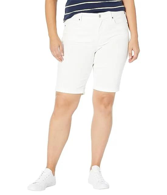 Plus Size Briella Shorts Roll Cuff 11" in Optic White