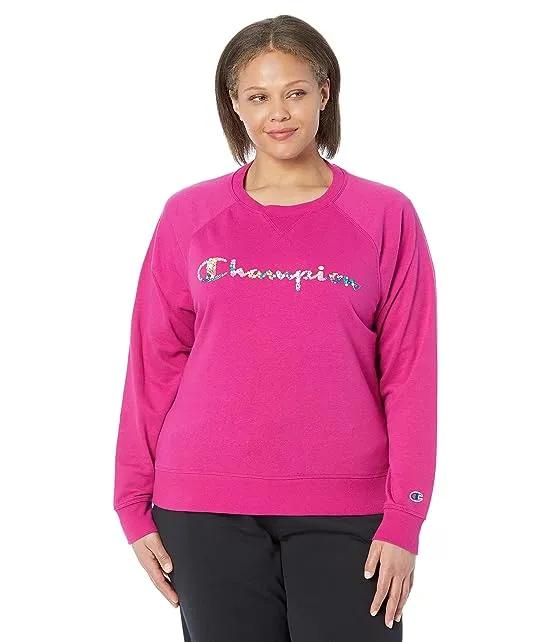 Plus Size Campus French Terry Crew