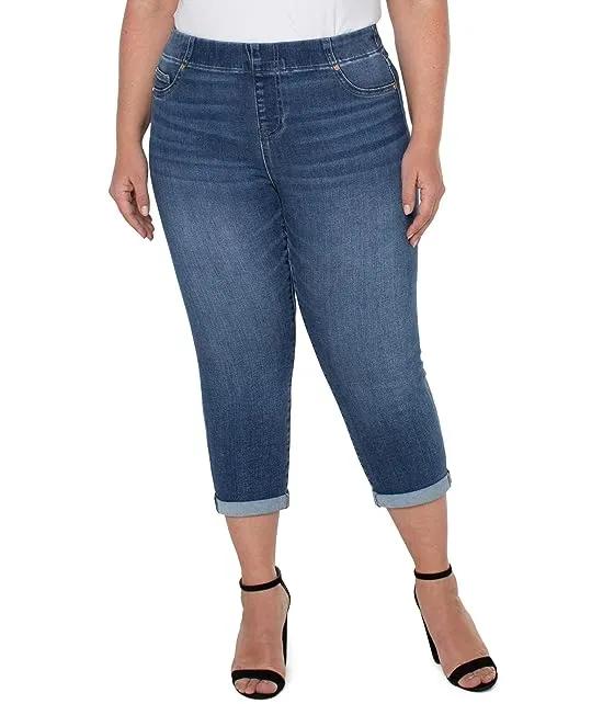 Plus Size Chloe Pull-On Crop Skinny with Rolled Cuff in Fowler