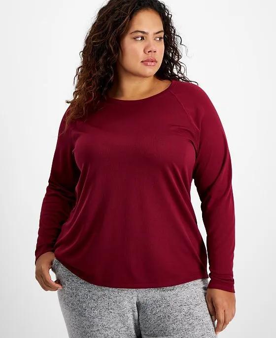 Plus Size Crewneck Long-Sleeve T-Shirt, Created for Macy's
