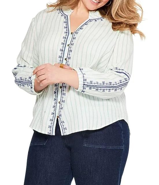Plus Size Embroidered Terrace Top