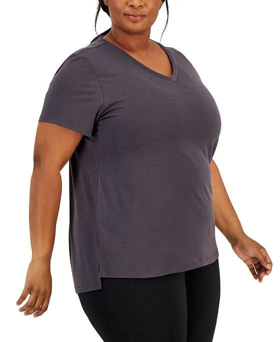 Plus Size High-Low V-Neck T-Shirt, Created for Macy's