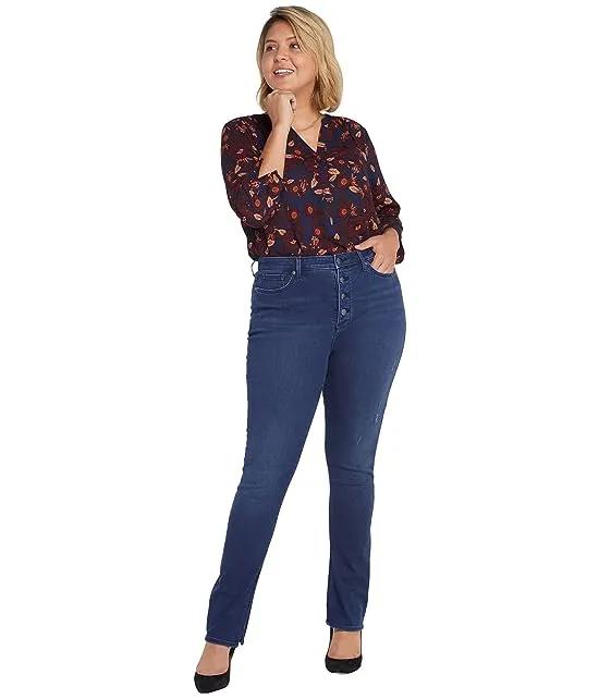 Plus Size High-Rise Alina Legging Jeans with Ankle Slits in Grant